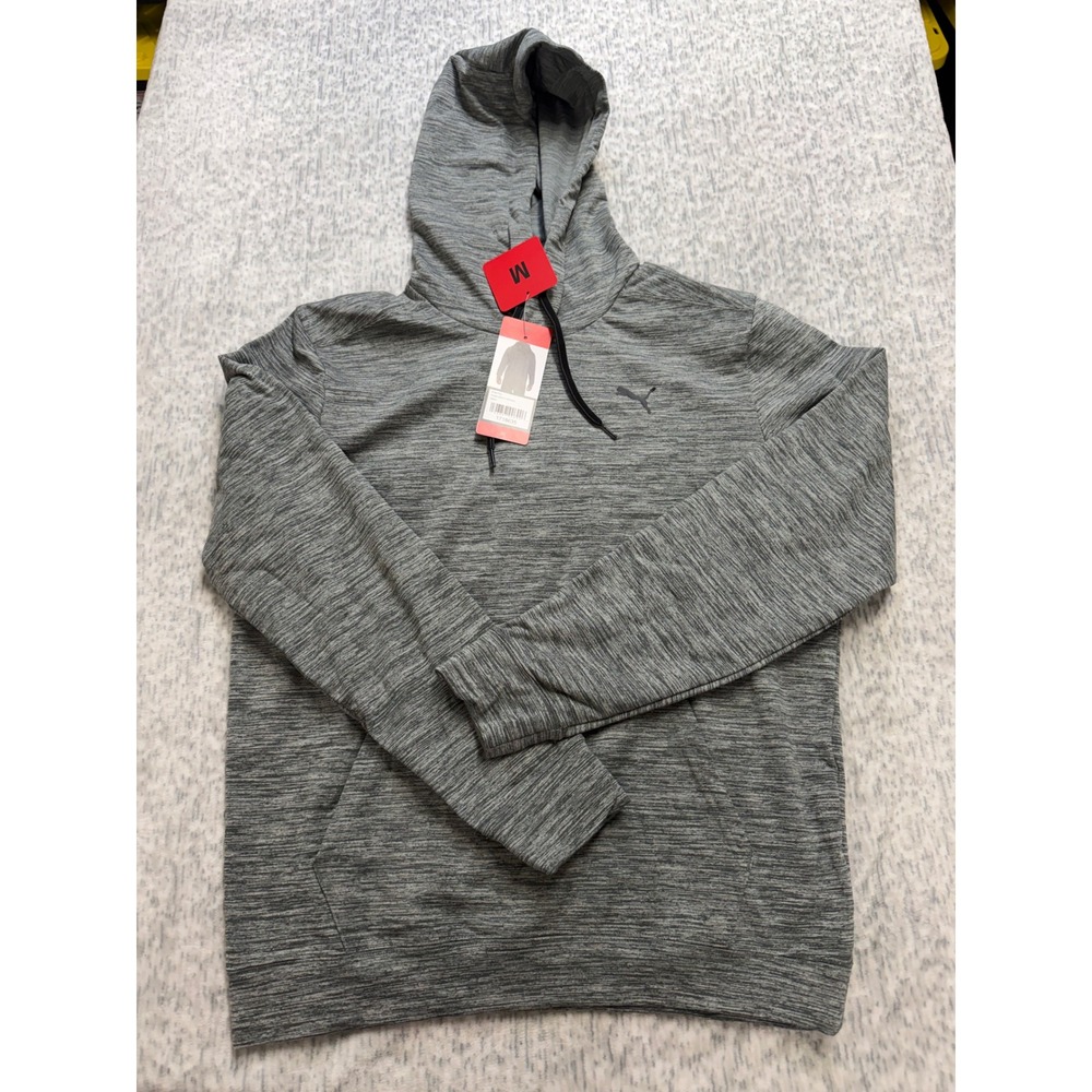 Puma Mens Hoodie Gray Space Dye Heather Performance Sweatshirt 67957703 Medium‎